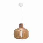 Nordlux Hazo 43 Pendelleuchte Holz Braun | Geeignet für 1x E27