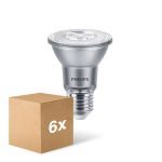 Mehrfachpackung 6x Philips Master Value LED Glühbirne Reflektor E27 PAR20 6W 500lm 40D - 927 Extra Warmweiß | Höchste Farbwiedergabe - Dimmbar - Ersatz Für 50W