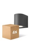 Mehrfachpackung 4x D'Lite Wandleuchte Vossem Aluminium Schwarz| IP54 - Geeignet Für 1x GU10
