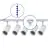 Komplettset 1-Phasen Rail 3 Meter Weiß | incl. 5x Spot + GU10 2700K 3W Dimmbar + Abschlusskappe, Stromanschluss und I-Verbinder